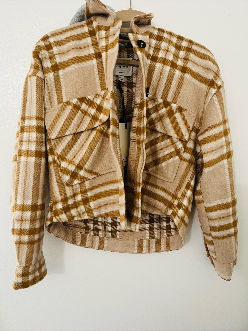 [NWT]  LOVE TREE Hooded (Removable) Button Jacket, Size Small